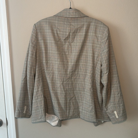 H&M Women's Plaid Blazer in Light Gray - Picture 2 of 3